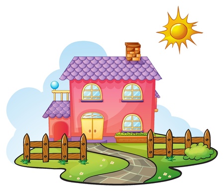 16319646 - illustration of a house in a beautiful nature