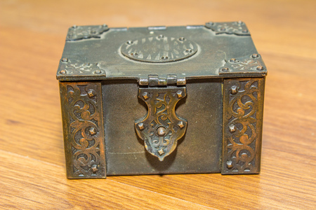 71881690 - retro metal casket with jewellery